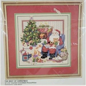 VTG Bucilla Christmas #82989 12x12 Counted Cross Stitch “The Best of Christmas”